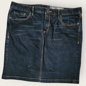 Converse One Star Skirt Women's Sz 14 back slit denim mini dark wash